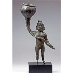 96: A Roman Bronze Oil Lamp