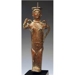 104: A Persian Bronze Goddess Form Kohl Vessel