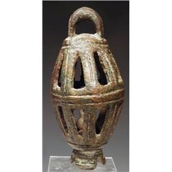 109: A Luristan Bronze Openwork Cage Bell