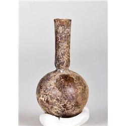 A Roman Glass Unguentarium Aubergine