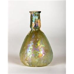 A Roman Glass Squat Unguentarium