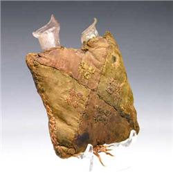 A Rare Roman Silk and Linen Purse with Glass Bottles