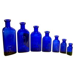 Owl Poison Cobalt Bottles