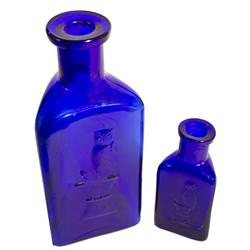 Owl Poison Cobalt Bottles