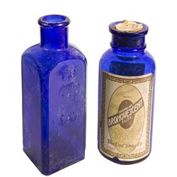 Owl Poison Cobalt Bottles