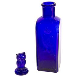 Owl Poison Cobalt Bottles