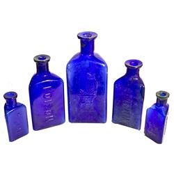 Owl Poison Cobalt Bottles