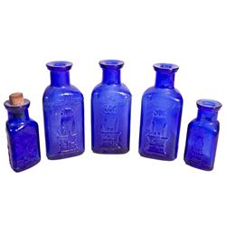Owl Poison Cobalt Bottles