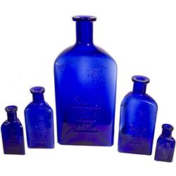 Owl Poison Cobalt Bottles