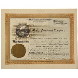 AK - June 29 1898 - Alaska Petroleum Company Stock Certificate