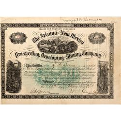 AZ - 1881 - Nevada and New Mexico Prospecting, Developing and Mining Company Stock *Territorial* - F