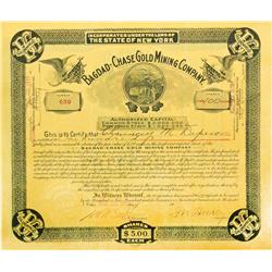 CA - Bagdad,San Bernardino County - 1910 - Bagdad-Chase Gold Mining Co. Stock Certificate