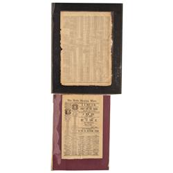 CA - Bodie,Mono County - 1880-1884 - Bodie Newspapers, Matted and Framed