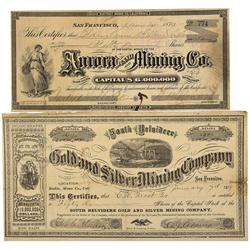 CA - Bodie,Mono County - 1879 - Bodie Stock Certificates - Clint Maish Collection