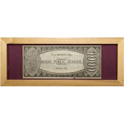 CA - Bodie,Mono County - c1880 - Bodie Teaching Currency, Framed