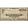 Image 1 : CA - Bodie,Mono County - 1879 - Monitor Mining Company Stock Certificate - Clint Maish Collection