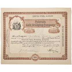 CO - Breckenridge,Summit County - 1906 - Colorado Gold Dredging Company Stock Certificate - Fenske C