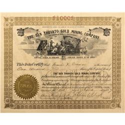 CO - Cripple Creek,Teller County - 1897 - Ben Trovato Gold Mining Company Stock Certificate - Fenske