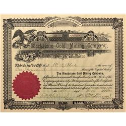 CO - Cripple Creek,Teller County - 1895 - Blackstone Gold Mining Company Stock Certificate - Fenske 