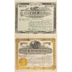 CO - Cripple Creek,Teller County - 1896, 1900 - Carrie S. Gold Mining Company Stock Certificate Grou