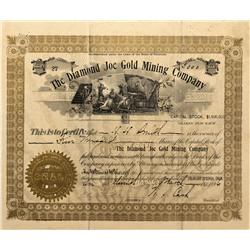 CO - Cripple Creek,Teller County - 1896 - Diamond Joe Gold Mining Company Stock Certificate - Fenske