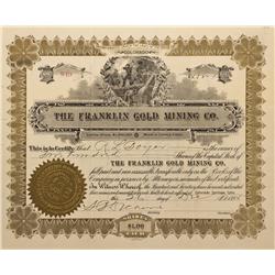 CO - Cripple Creek,Teller County - 1895 - Franklin Gold Mining Co. Stock Certificate - Fenske Collec