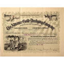 CO - Julian,1900 - Advance Gold-Dredging Stock Certificate