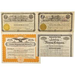 CO - London Mountain,Park County - 1882-1936 - London Mountain Stock Certificate/Bond Group