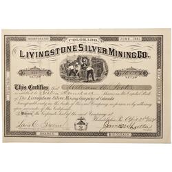 CO - St. Elmo,Chaffee County - 1884 - Livingstone Silver Mining Co. Stock Certificate - Fenske Colle