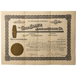 CO - Teller City,Teller County - July 24, 1911 - Gold Hammer Mines and Tunnel Company Stock Certific