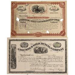 Dakota - Black Hills,1878 - Dakota Territory Mining Stock Certificate Group *Territorial* - Fenske C