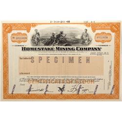 Dakota South - White Wood District,Lawrence County - Homestake Mining Company Stock Certificate Spec