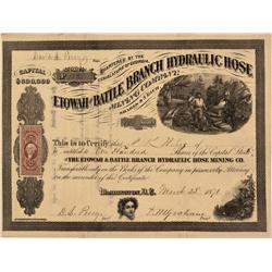 GA - Auraria,Lumpkin County - March 22, 1871 - Etowah Battle Branch Hydraulic Hose Mining Company, S