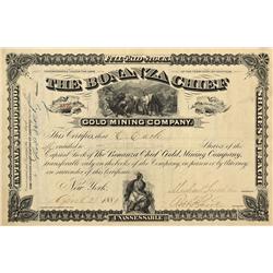 MT - Helena,Lewis & Clark County - April 23, 1881 - Bonanza Chief Gold Mining Company Stock Certific
