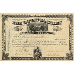 MT - Helena,Lewis & Clark County - April 23, 1881 - Bonanza Chief Gold Mining Company Stock Certific