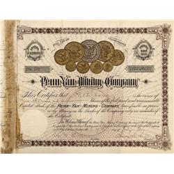 MT - Helena,Lewis & Clark County - Penn-Yan-Mining-Company Stock Certificate - Fenske Collection