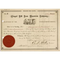 NC - Chapel Hill,Orange County - April 30, 1881 - Chapel Hill Iron Mountain Company, Stock