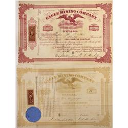 NV - 1866 - Eagle Mining Co. Stock Certificate *Territorial*