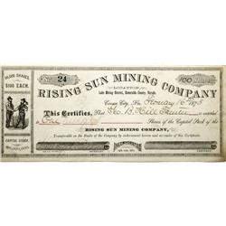 NV - Aurora County - 1878 - Rising Sun Mining Company Stock Certificate