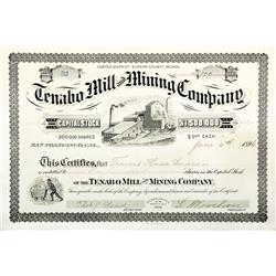 NV - Tenabo County - 1896 - Tenabo Mill and Mining Co. Stock Certificate