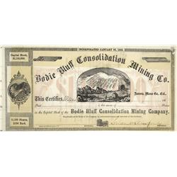 NV - Aurora,Esmeralda County - c1860s - Bodie Bluff Consolidated Mining Co. Stock Certificate