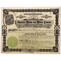 NV - Bullfrog,Nye County - 1900 - Amargosa Mining and Milling Company Stock Certificate - Gil Schmid