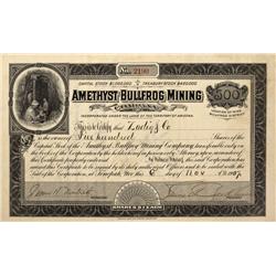 NV - Bullfrog,Nye County - 1907 - Amethyst Bullfrog Mining Company Stock - Gil Schmidtmann Collectio