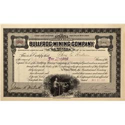 NV - Bullfrog,Nye County - 1907 - Bullfrog Mining Company of Nevada Stock Certificate - Gil Schmidtm