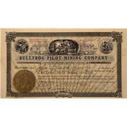 NV - Bullfrog,Nye County - 1906 - Bullfrog Pilot Mining Company Stock Certificate - Fenske Collectio