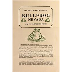 NV - Bullfrog,Nye County - Bullfrog Prospectus - Gil Schmidtmann Collection