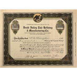 NV - Death Valley,Nye County - 1920 - Death Valley Talc Refining & Manufacturing Company Stock Certi