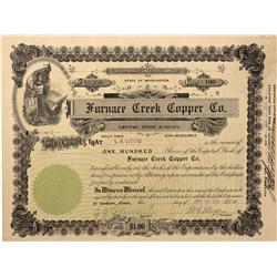 NV - Death Valley,Nye County - 1908 - Furnace Creek Copper Company Stock - Gil Schmidtmann Collectio