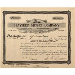 NV - Death Valley,Nye County - 1907 - Hayseed Mining Company Stock