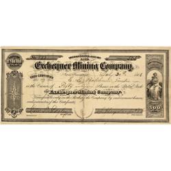 NV - Gold Hill,Storey County - July 30, 1866 - Exchequer Mining Company Stock Certificate - Clint Ma